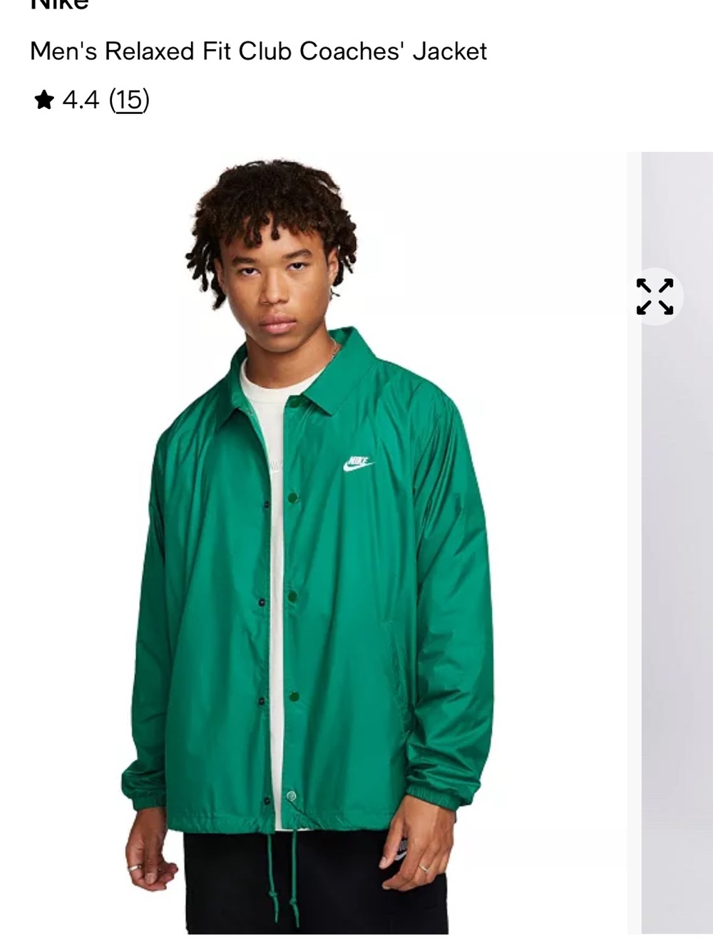 Nike Authentics Club Lined Coaches Jacket Green Mens Sz Medium
